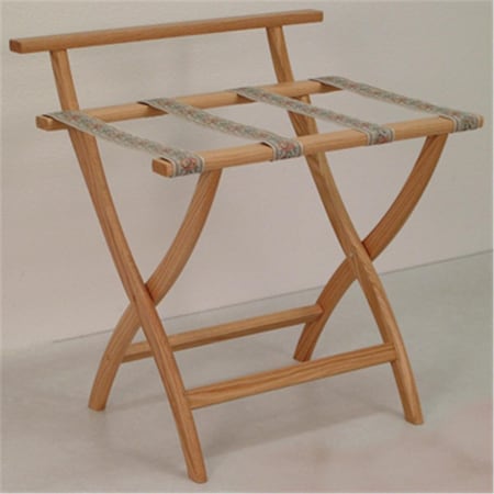 Wooden Mallet WallSaver Luggage Rack in Light Oak with Tapestry Webbing LR4-LOTAP